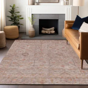 Luxury Washable Indoor/Outdoor Ravenna Coral 10\' x 14\' Rug