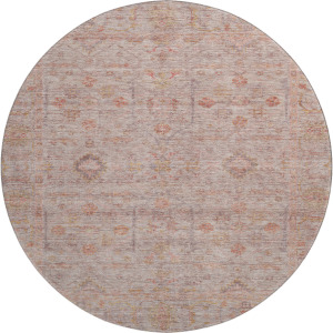 Luxury Washable Indoor/Outdoor Ravenna Coral 8' x 8' Round Rug