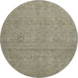 Luxury Washable Indoor/Outdoor Ravenna Khaki 8' x 8' Round Rug