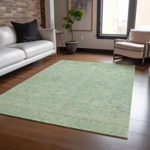Luxury Washable Indoor/Outdoor Ravenna Seafoam 2\'6\" x 3\'10\" Rug