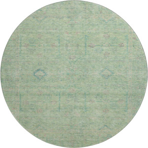 Luxury Washable Indoor/Outdoor Ravenna Seafoam 8' x 8' Round Rug