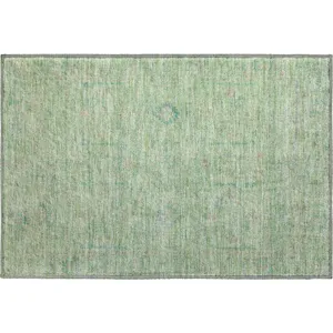 Luxury Washable Indoor/Outdoor Ravenna Seafoam 1\'8\" x 2\'6\" Rug