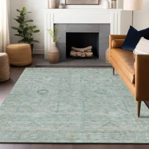 Luxury Washable Indoor/Outdoor Ravenna Sky 3\' x 5\' Rug