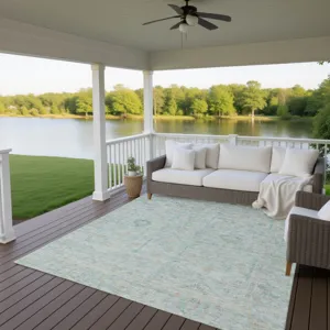 Luxury Washable Indoor/Outdoor Ravenna Sky 3\' x 5\' Rug
