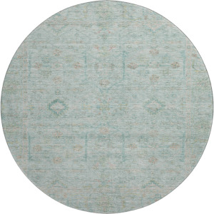 Luxury Washable Indoor/Outdoor Ravenna Sky 8' x 8' Round Rug