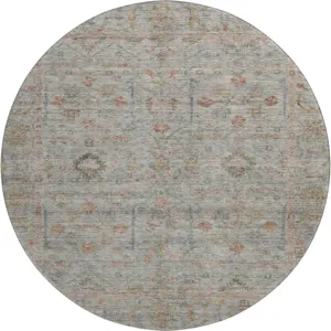 Luxury Washable Indoor/Outdoor Ravenna Taupe 8\' x 8\' Round Rug