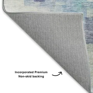 Luxury Washable Indoor/Outdoor Ravenna Blue 9\' x 12\' Rug