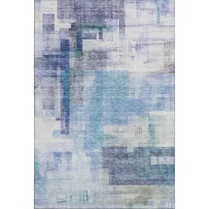 Luxury Washable Indoor/Outdoor Ravenna Blue 9\' x 12\' Rug
