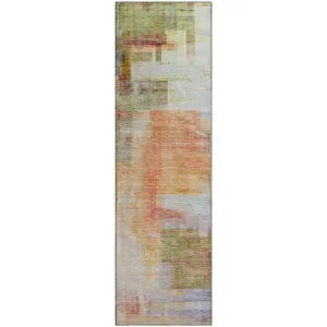 Luxury Washable Indoor/Outdoor Ravenna Coral 2\'3\" x 7\'6\" Runner Rug