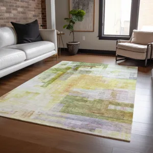 Luxury Washable Indoor/Outdoor Ravenna Green 5\' x 7\'6\" Rug