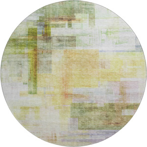 Luxury Washable Indoor/Outdoor Ravenna Green 8' x 8' Round Rug