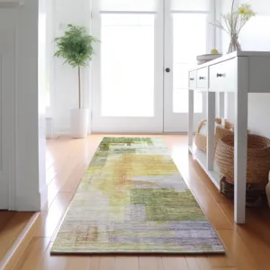 Luxury Washable Indoor/Outdoor Ravenna Green 2\'3\" x 7\'6\" Runner Rug