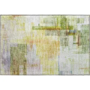 Luxury Washable Indoor/Outdoor Ravenna Green 1\'8\" x 2\'6\" Rug