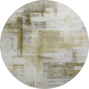 Luxury Washable Indoor/Outdoor Ravenna Taupe 8' x 8' Round Rug