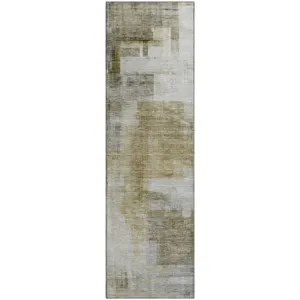Luxury Washable Indoor/Outdoor Ravenna Taupe 2\'3\" x 7\'6\" Runner Rug