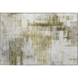 Luxury Washable Indoor/Outdoor Ravenna Taupe 1\'8\" x 2\'6\" Rug