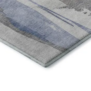 Luxury Washable Indoor/Outdoor Ravenna Denim 2\'3\" x 7\'6\" Runner Rug