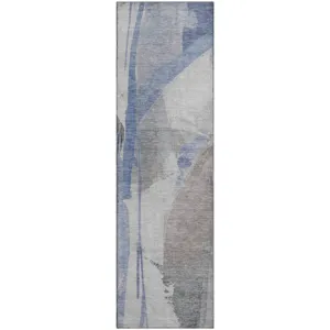 Luxury Washable Indoor/Outdoor Ravenna Denim 2\'3\" x 7\'6\" Runner Rug