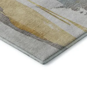 Luxury Washable Indoor/Outdoor Ravenna Gold 2\'6\" x 3\'10\" Rug