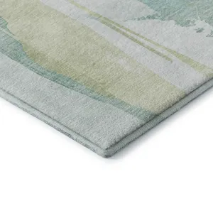Luxury Washable Indoor/Outdoor Ravenna Teal 1\'8\" x 2\'6\" Rug
