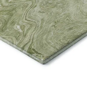 Luxury Washable Indoor/Outdoor Ravenna Sage 1\'8\" x 2\'6\" Rug