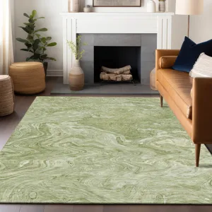 Luxury Washable Indoor/Outdoor Ravenna Sage 10\' x 14\' Rug