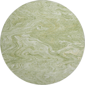 Luxury Washable Indoor/Outdoor Ravenna Sage 8' x 8' Round Rug