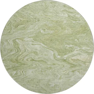 Luxury Washable Indoor/Outdoor Ravenna Sage 8\' x 8\' Round Rug