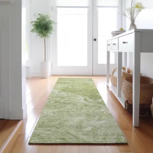 Luxury Washable Indoor/Outdoor Ravenna Sage 2\'3\" x 7\'6\" Runner Rug