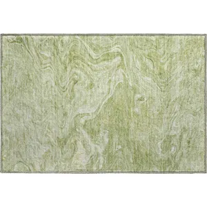 Luxury Washable Indoor/Outdoor Ravenna Sage 1\'8\" x 2\'6\" Rug