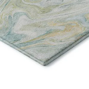 Luxury Washable Indoor/Outdoor Ravenna Sky 1\'8\" x 2\'6\" Rug