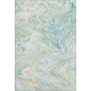 Luxury Washable Indoor/Outdoor Ravenna Sky 10\' x 14\' Rug