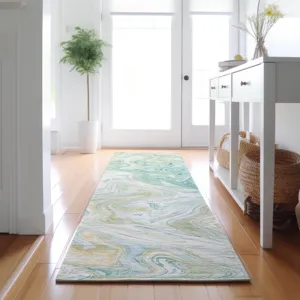 Luxury Washable Indoor/Outdoor Ravenna Sky 2\'3\" x 7\'6\" Runner Rug