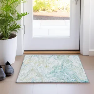 Luxury Washable Indoor/Outdoor Ravenna Sky 1\'8\" x 2\'6\" Rug
