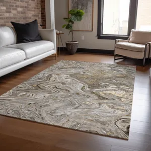 Luxury Washable Indoor/Outdoor Ravenna Taupe 8\' x 10\' Rug
