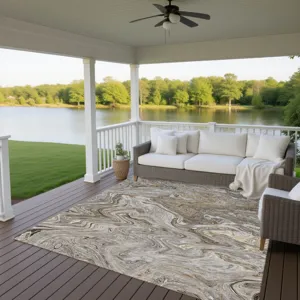 Luxury Washable Indoor/Outdoor Ravenna Taupe 8\' x 10\' Rug