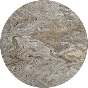 Luxury Washable Indoor/Outdoor Ravenna Taupe 8' x 8' Round Rug