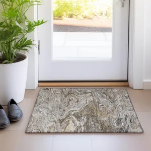 Luxury Washable Indoor/Outdoor Ravenna Taupe 1\'8\" x 2\'6\" Rug