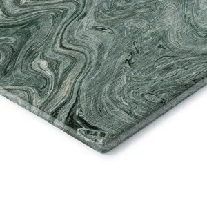 Luxury Washable Indoor/Outdoor Ravenna Teal 9\' x 12\' Rug
