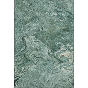 Luxury Washable Indoor/Outdoor Ravenna Teal 9\' x 12\' Rug