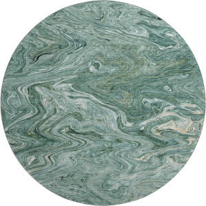 Luxury Washable Indoor/Outdoor Ravenna Teal 8' x 8' Round Rug