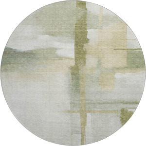 Luxury Washable Indoor/Outdoor Ravenna Aloe 8' x 8' Round Rug