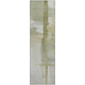 Luxury Washable Indoor/Outdoor Ravenna Aloe 2\'3\" x 7\'6\" Runner Rug