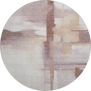 Luxury Washable Indoor/Outdoor Ravenna Blush 8\' x 8\' Round Rug