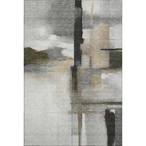 Luxury Washable Indoor/Outdoor Ravenna Gray 3\' x 5\' Rug