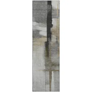 Luxury Washable Indoor/Outdoor Ravenna Gray 2\'3\" x 7\'6\" Runner Rug