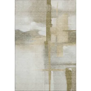 Luxury Washable Indoor/Outdoor Ravenna Putty 3\' x 5\' Rug