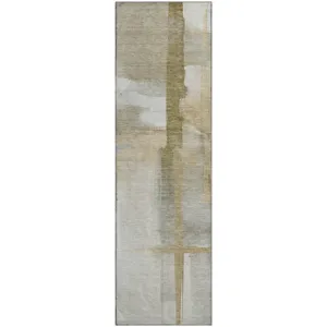 Luxury Washable Indoor/Outdoor Ravenna Putty 2\'3\" x 7\'6\" Runner Rug