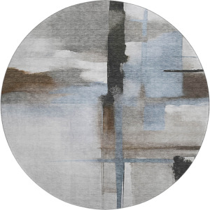 Luxury Washable Indoor/Outdoor Ravenna Taupe 8' x 8' Round Rug
