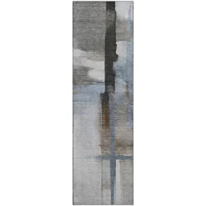 Luxury Washable Indoor/Outdoor Ravenna Taupe 2\'3\" x 7\'6\" Runner Rug
